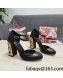 Dolce & Gabbana Calf Leather High Heel Pumps 10.5cm with Metal Charm Black 2022