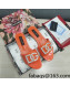 Dolce & Gabbana Patent Leather Crystal DG Flat Slide Sandals Orange 2022