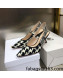 Dior J'Adior Slingback Pumps 6.5cm in Cotton Embroidery with Micro Houndstooth Black/White 2021  