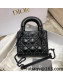 Dior Lady Dior Mini Bag in Matte Diamond-Cannage Calf Leather Black 2022