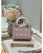 Dior Classic Lady Dior Lambskin Mini Bag Pearly Pink/Gold 2022 0505