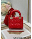 Dior Classic Lady Dior Lambskin Mini Bag Chinese Red/Gold 2022 0505