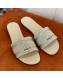 Dior Dway Flat Slide Sandals in Crystal Embroidery Beige 2022 032537