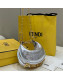 Fendi Nano Fendigraphy Leather Mini Hobo Bag Charm Silver 2022 80056S