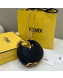 Fendi Nano Fendigraphy Leather Mini Hobo Bag Charm Black 2022 80056S