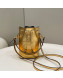 Fendi Mon Tresor Mini Bucket Bag in Gold Metallic Leather 2022 8288