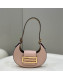 Fendi Cookie Leather Hobo Mini Bag Pale Pink 2022 8556