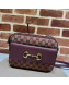 Gucci Horsebit 1955 GG Canvas Small Bag 645454 Burgundy 2021 