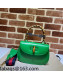 Gucci Leather Small Top Handle Bag with Bamboo ‎675797 Green 2022