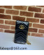 Gucci GG Marmont Chevron Leather Mini Bag 672251 Black 2022