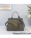 Gucci GG Marmont Medium Top Handle Bag in Grainy Calfskin 442622 Grey 2022