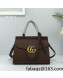 Gucci GG Marmont Medium Top Handle Bag in Grainy Calfskin 442622 Coffee Brown 2022