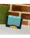 Gucci GG Leather Card Case Wallet 676150 Blue 2022