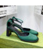 Gucci Silk High Heel Pumps 8.5cm Green 2022 030704