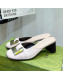 Gucci Silk High Heel Mules 8.5cm White 2022 030707