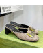 Gucci GG Canvas High Heel Mules 8.5cm Beige 2022 030710