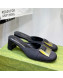 Gucci Silk High Heel Mules 8.5cm Black 2022 030711
