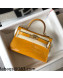 Hermes Kelly Mini Bag 19cm in Crocodile Embossed Calf Leather Amber Yellow/Gold 2021 