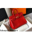 Hermes Birkin 25cm Bag in Crocodile Embossed Calf Leather Chinese Red/Gold 2021 