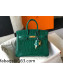 Hermes Birkin 25cm Bag in Crocodile Embossed Calf Leather Emerald Green/Gold 2021 