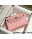 Hermes Kelly Pochette Bag 22cm Milk Shake Pink/Gold 2022 08
