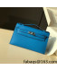Hermes Kelly Pochette Bag 22cm Frida Blue/Silver 2022 06