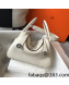 Hermes Lindy 26cm/30cm Bag in Grainy Calfskin Wool White/Silver 2022