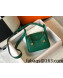 Hermes Lindy Mini Bag 19cm in Grainy Calfskin Emerald Green 2022