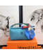 Hermes Trousse Bride-A-Brace Canvas Case/Top Handle Bag Turq Blue 2022