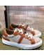 Hermes Day Calfskin and Canvas Sneakers with Kelly Buckle Brown/Beige 2022