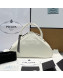 Prada Leather Triangle top Handle Bag 1BB082 White 2022 
