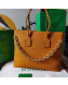 Bottega Veneta Grained Leather Large Chain Tote Bag Cob Yellow 2022 668782