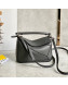 Loewe Puzzle Mini Bag in Litchi-Grained Calfskin Coal Grey 2022 10173