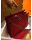 Hermes Herbag 31cm PM Double-Canvas Shoulder Bag Dark Red/Brown 
