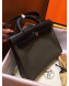 Hermes Herbag 31cm PM Double-Canvas Shoulder Bag Bronze Green/Black