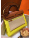 Hermes Herbag 31cm PM Double-Canvas Shoulder Bag Neon Yellow