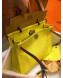 Hermes Herbag 31cm PM Double-Canvas Shoulder Bag Neon Yellow