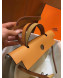 Hermes Herbag 31cm PM Cotton Linen Shoulder Bag Apricot/Light Coffee