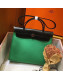 Hermes Herbag 31cm PM Double-Canvas Shoulder Bag Bright Green/Black