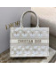 Dior Medium Book Tote Bag in Gold and White Star Etoile Embroidery M1286 2022 26