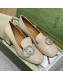 Gucci Leather Loafer Pumps 5cm with Crystal Double G Beige 2022