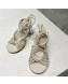 Bottega Veneta Dot Strap Lamskin High Heel Sandals 9.5cm White 2022 032170