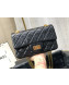 Chanel Quilted Aged Calfskin Small 2.55 Flap Bag A37586 Black 2019