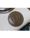 Fendi Perforated Calfskin Runaway Logo Stamp Small Shopper Top Handle Bag White 2019
