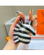 Hermes Geegee Savannah Lambskin Zebra Bag Charm and Key Holder Black/White/Pink 2022 01
