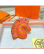 Hermes Geegee Savannah Lambskin Zebra Bag Charm and Key Holder Orange/Red 2022 10