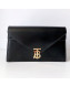 Burberry Small Leather TB Envelope Clutch Black 2019