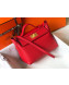 Hermes New Kelly 2424 in Togo Leather Red/Gold 2018 (Half Handmade)   