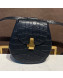 Bottega Veneta Rounded Belt Bag in Crocodiled Leather Black 2019