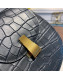 Bottega Veneta Rounded Belt Bag in Crocodiled Leather Black 2019